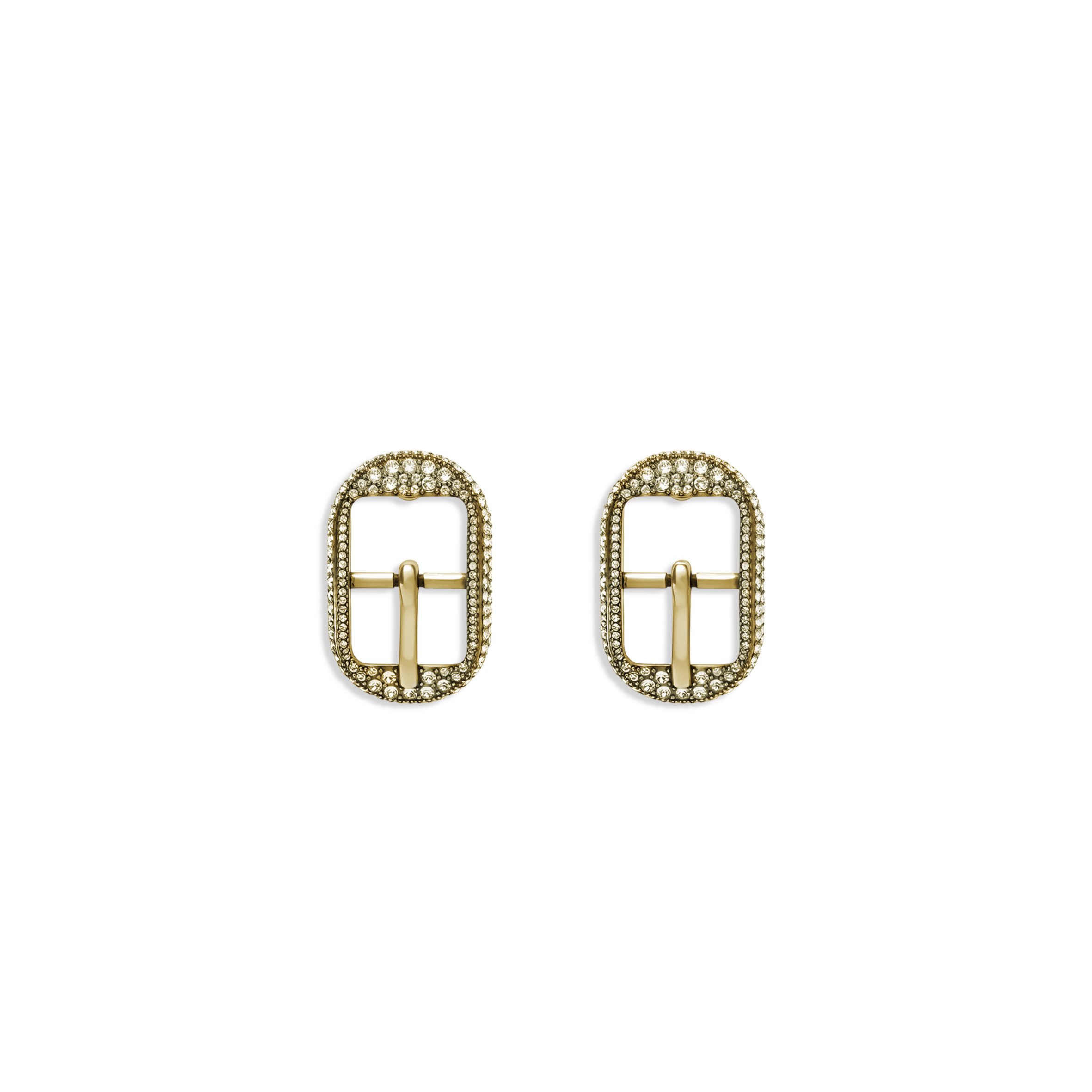 BALENCIAGA M CAGOLE BUCKLE EARRINGS IN METALLIC GOLD 742790
